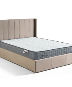 Pack Lit-coffre Magorial + Matelas Bedream 160x200cm Velours Taupe