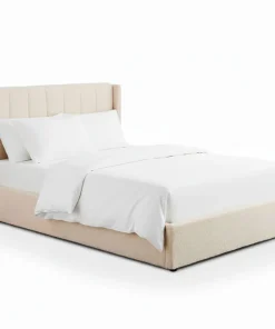 Pack Lit-coffre Magorial + Matelas Bedream 160x200cm Tissu bouclette Crème