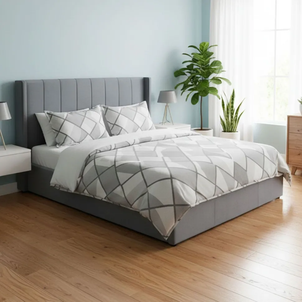 Pack Lit-coffre Magorial + Matelas Bedream 180x200cm Velours Gris