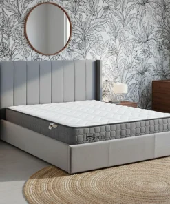 Pack Lit-coffre Magorial + Matelas Bedream 180x200cm Velours Gris