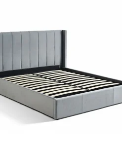 Pack Lit-coffre Magorial + Matelas Bedream 180x200cm Velours Gris