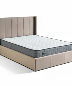 Pack Lit-coffre Magorial + Matelas Bedream 140x190cm Velours Taupe