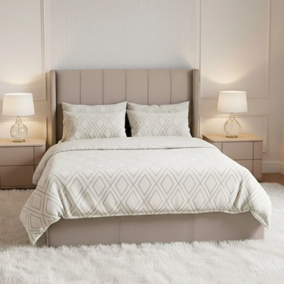 Pack Lit-coffre Magorial + Matelas Bedream 140x190cm Velours Taupe