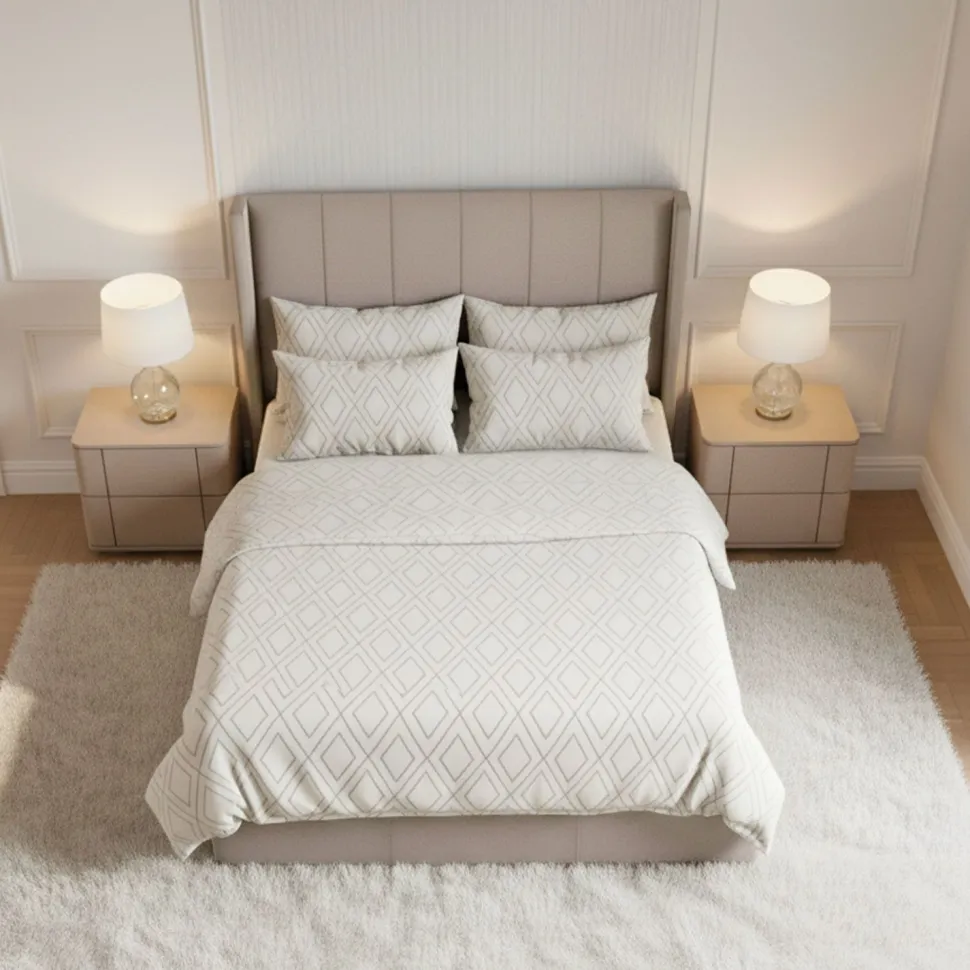 Pack Lit-coffre Magorial + Matelas Bedream 140x190cm Velours Taupe
