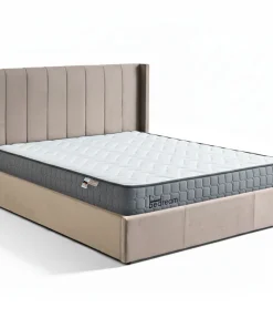 Pack Lit-coffre Magorial + Matelas Bedream 180x200cm Velours Taupe