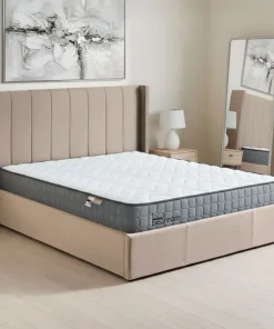 Pack Lit-coffre Magorial + Matelas Bedream 180x200cm Velours Taupe