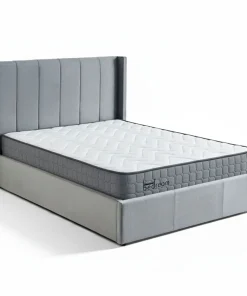 Pack Lit-coffre Magorial + Matelas Bedream 140x190cm Velours Gris