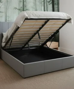 Pack Lit-coffre Magorial + Matelas Bedream 140x190cm Velours Gris