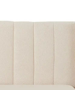 Pack Lit-coffre Magorial + Matelas Bedream 140x190cm Tissu bouclette Crème
