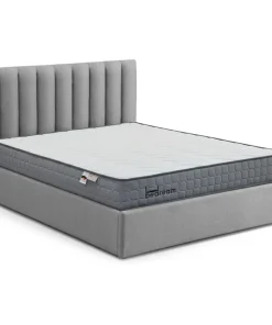 Pack Lit-coffre Songe + Matelas Bedream 160x200cm Tissu Gris