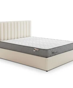 Pack Lit-coffre Songe + Matelas Bedream 140x190cm Tissu bouclette Beige