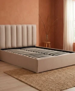 Pack Lit-coffre Songe + Matelas Bedream 140x190cm Tissu Beige