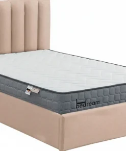 Pack Lit-coffre Songe + Matelas Bedream 140x190cm Tissu Beige