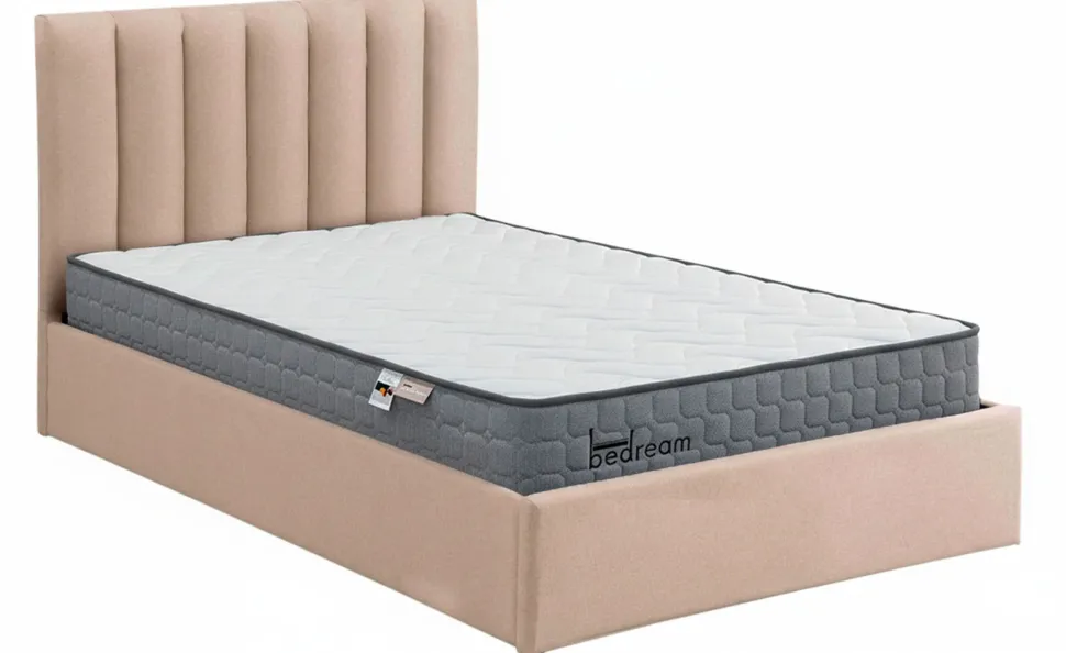 Pack Lit-coffre Songe + Matelas Bedream 140x190cm Tissu Beige