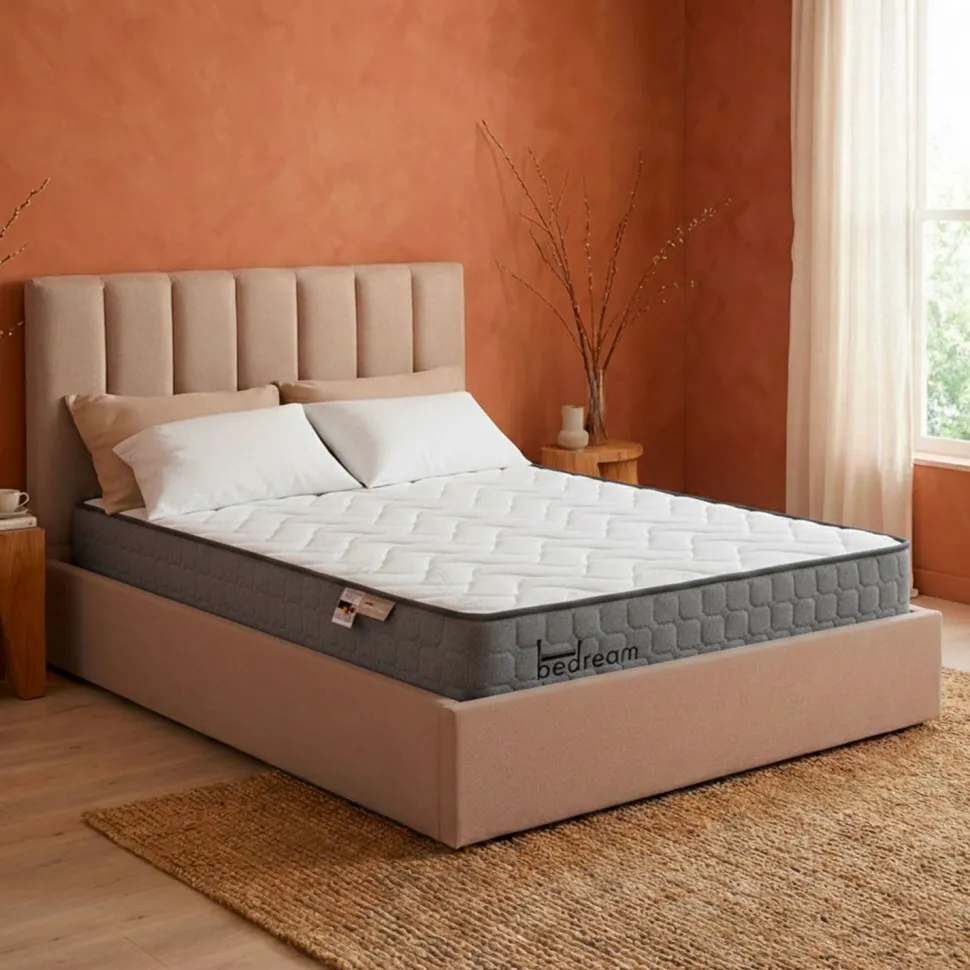 Pack Lit-coffre Songe + Matelas Bedream 140x190cm Tissu Beige