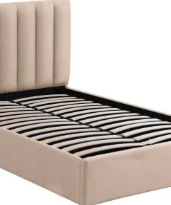 Pack Lit-coffre Songe + Matelas Bedream 140x190cm Tissu Beige