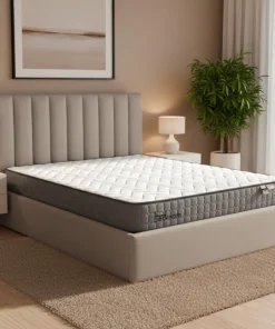 Pack Lit-coffre Songe + Matelas Bedream 160x200cm Velours Taupe
