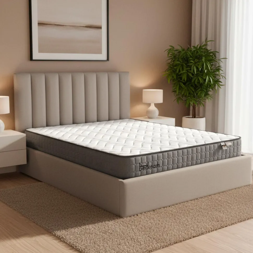 Pack Lit-coffre Songe + Matelas Bedream 160x200cm Velours Taupe