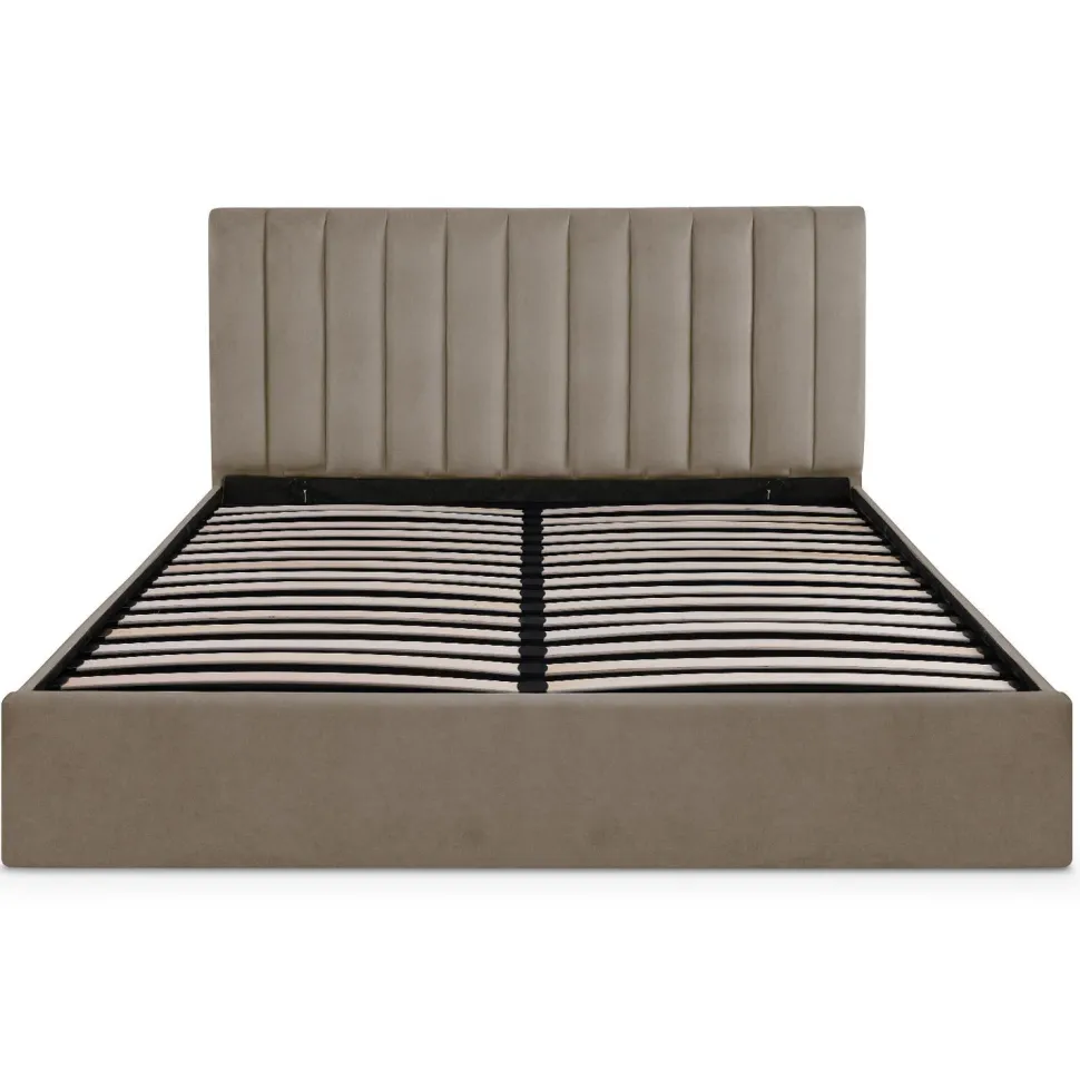 Pack Lit-coffre Songe + Matelas Bedream 180x200cm Velours Taupe