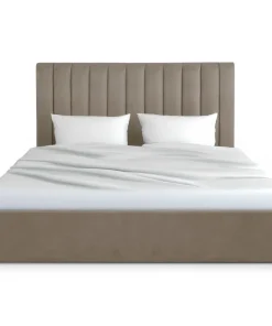 Pack Lit-coffre Songe + Matelas Bedream 180x200cm Velours Taupe