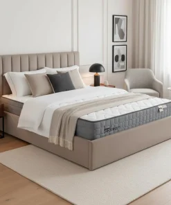 Pack Lit-coffre Songe + Matelas Bedream 180x200cm Velours Taupe