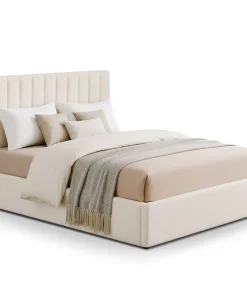 Pack Lit-coffre Songe + Matelas Bedream 180x200cm Tissu bouclette Beige