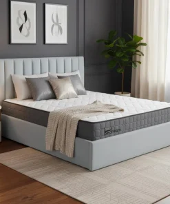 Pack Lit-coffre Songe + Matelas Bedream 180x200cm Velours Argent