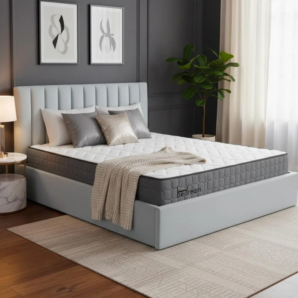 Pack Lit-coffre Songe + Matelas Bedream 180x200cm Velours Argent