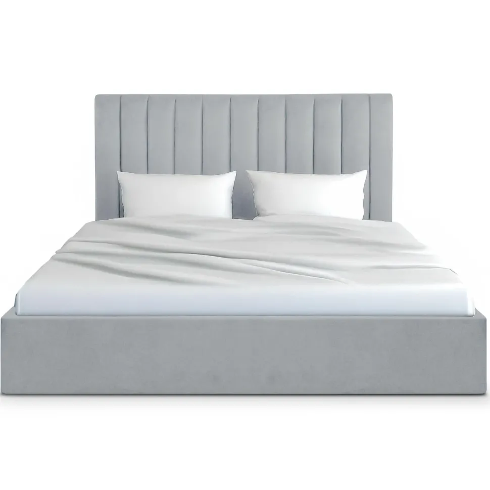 Pack Lit-coffre Songe + Matelas Bedream 180x200cm Velours Argent
