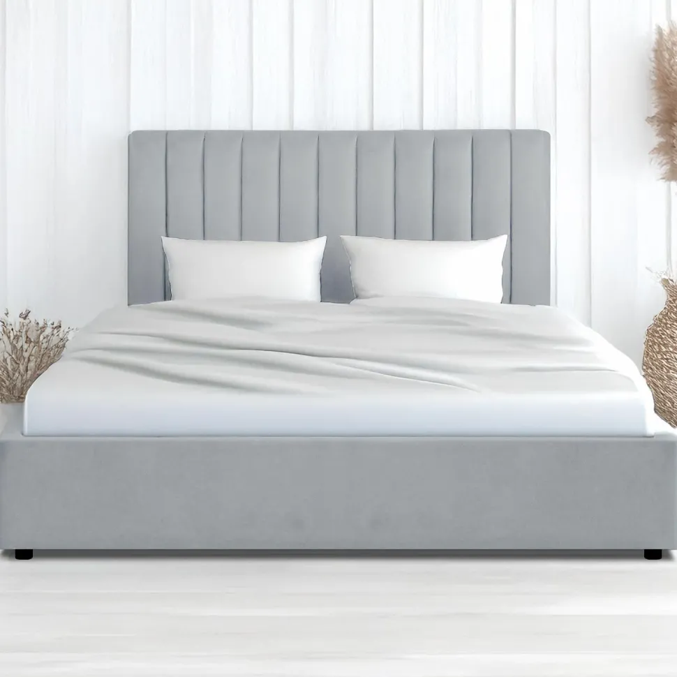 Pack Lit-coffre Songe + Matelas Bedream 180x200cm Velours Argent
