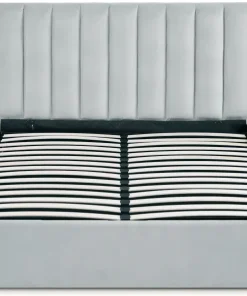 Pack Lit-coffre Songe + Matelas Bedream 160x200cm Velours Argent