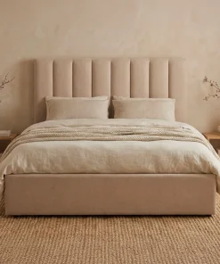 Pack Lit-coffre Songe + Matelas Bedream 160x200cm Tissu Beige