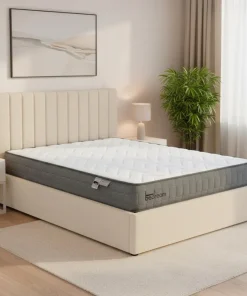 Pack Lit-coffre Songe Matelas Bedream 160x200cm Tissu bouclette Beige
