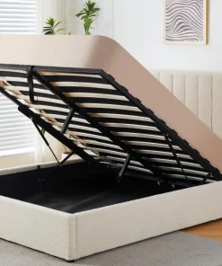 Pack Lit-coffre Songe Matelas Bedream 160x200cm Tissu bouclette Beige