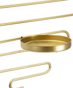 Paire de porte-bougies muraux métal doré