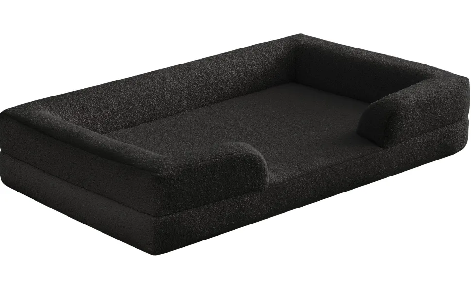 Panier pour chien et chat Chouchon 65x90cm Tissu Bouclette Noir