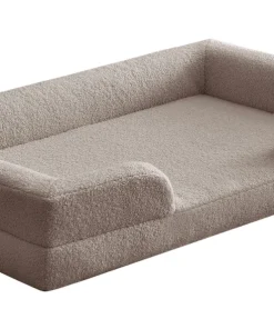Panier pour chien et chat Chouchon 65x90cm Tissu Bouclette Taupe clair