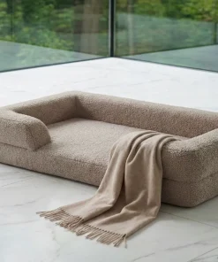 Panier pour chien et chat Chouchon 65x90cm Tissu Bouclette Taupe clair