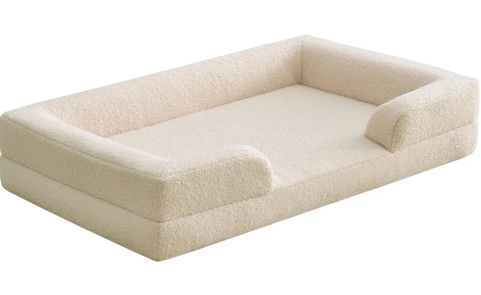 Panier pour chien et chat Chouchon 65x90cm Tissu Bouclette Crème