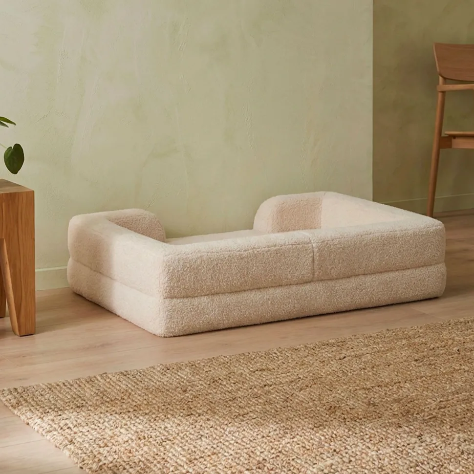 Panier pour chien et chat Chouchon 65x90cm Tissu Bouclette Crème