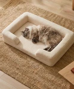 Panier pour chien et chat Chouchon 65x90cm Tissu Bouclette Crème