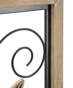 Panneau décoratif 3D Koman Métal Noir et Bois Marron
