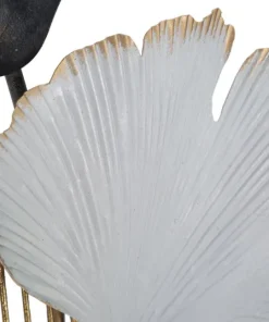 Panneau décoratif en métal motifs géométriques et floraux noir et doré