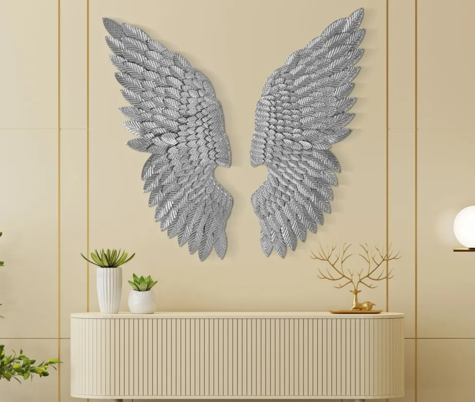 Panneau décoratif mural en fer modèle Ali ensemble de 2 pièces Argenté