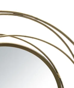 Panneau en métal doré avec cercles et miroirs