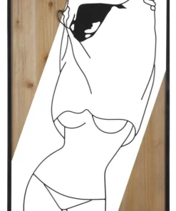 Panneau mural décoratif 3D Fer Noir et MDF Marron