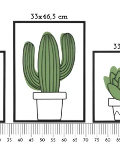 Panneau mural décoratif 3D Cactus métal ensemble 3 pcs