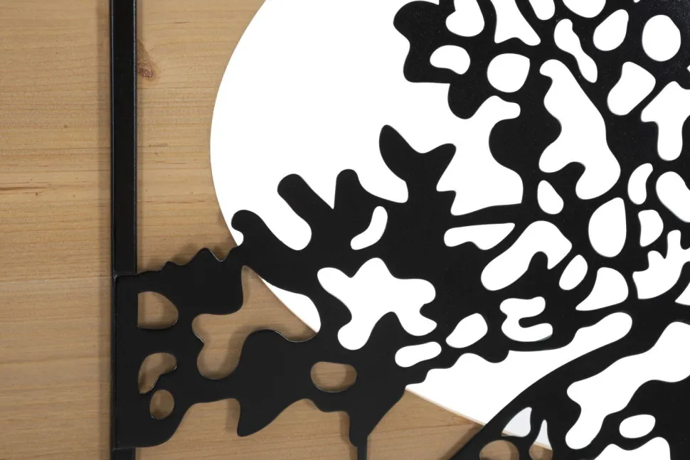 Panneau mural décoratif 3D Arbre métal et bois ensemble de 3 pièces