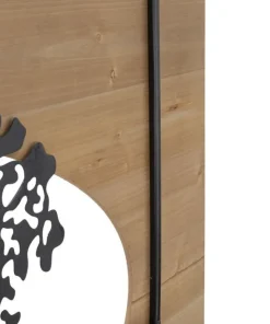 Panneau mural décoratif 3D Arbre métal et bois ensemble de 3 pièces