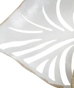 Panneau mural décoratif 3D en métal blanc et doré